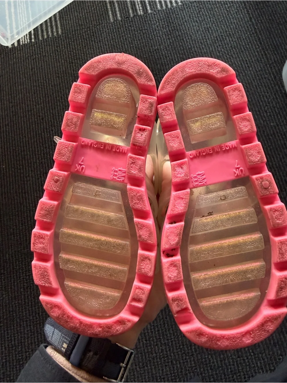 Sophia Webster Mini: UK Kids Clear Pink Jelly Sandals with Flamingo Accent